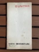 KARTA GWARANCYJNA - ODBIORNIK RADIOWY MARIOLA - TYP MOT-671 - UNITRA