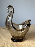 Kryształ PRL – łabędź ze szkła kryształowego retro vintage, ręcznie form.