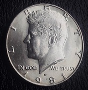 HALF DOLLAR-KENNEDY--1981--D---USA---UNC-BŁĘDY