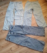 ZESTAW 3 szt MŁODZIEŻOWY DAMSKI JEANSY SINSAY L 40 super stan 