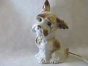 VINTAGE  PORCELANOWY"PIESEK"  RARYTAS  LAMPKA CZASY PRL         
