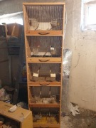 regały, klatki i akcesoria po hodowli kanarków