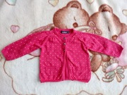 Różowy zapinany sweter sweterek w serca serduszka In Extenso 74 jak nowy