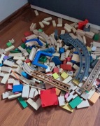 Klocki drewniane. Tor. Pociąg. Ogromny zestaw XXL