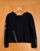 Czarna bluza z ozdobnymi suwakami, ZARA - M/38