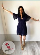 Plisowana wiązana sukienka Nowa S