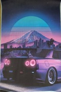 Plakat Nissan skyline gtr R34 Fuji Mountain Synthwave