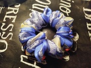 Gumka scrunchie jedwab Gucci niebieskie paski 