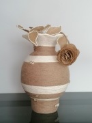 Wazon ze sznurka kwiaty dekoracja ozdoba