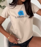 T-shirt koszulka La Manuel DRIP beż M/L