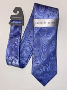 Geoffrey Beene - Krawat Męski Niebieski Jedwab