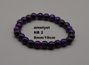 Bransoletka ametyst fioletowy Nr 2 - 8mm/19cm
