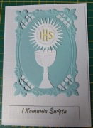 Kartka komunijna ręcznie robiona