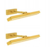 Lampki do obrazów na ścianę, zasilane bateryjnie, mosiężne, złote, 4000 mAh