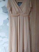 Sukienka tiulowa beżowa   midi   XL 