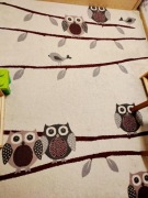 Dywan dziecięcy sowy kremowy 230x190