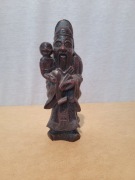 Heban  Mędrrzec Rzeźba  Figurka daleki wschód wys, 18.5cm