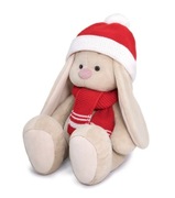 Zajączek DUŻY w zimowej czapce i szaliku PREMIUM 34cm na Mikolajki