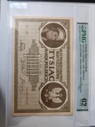 1000 marek 1919 maj majowe PMG 62 UNC st.1 rzadki ZR. Mała lidera "S" 