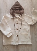 Damska wiosenna kurtka/bluza, biały flausz 