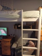 Łóżko piętrowe dębowe 