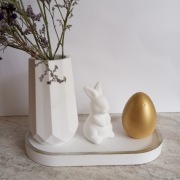 OWALNA  taca dekoracyjna, zajączek i jajko MANUFAKTURA PKO