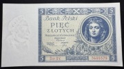 Banknot Polska IIRP 5 złotych 1930 r. Seria DV. Stan I UNC