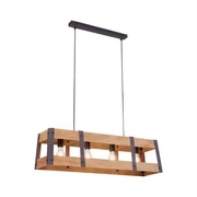 Lampa wisząca drewno + żelazo gniazdo E27