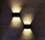 Lampa ścienna 10 LED , kinkiet solarny , czujnik zmierzchu , DWUPAK