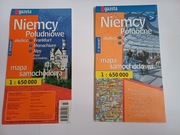 Niemcy połuniowe, Niemcy północne, mapa samochodowa