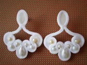 Kolczyki sutasz białe ślub perła rękodzieło.