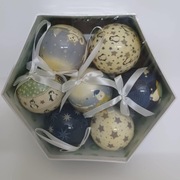 Zestaw 7 sztuk bombek na choinkę motyw zimowy