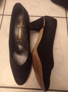 Zamszowe skóra czarne na słupku Era Elegance 41,5 