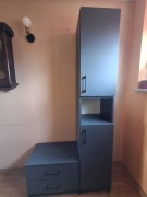 Nowy zestaw mebli do małego przedpokoju/ grafit mat/ na zamówienie