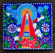 Rumiankowa Maryja _ ikona akryl drewno