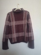 Sweter Damski Bourgundowy z kołnierzykiem