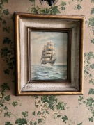 Z. Szymański, „Żaglowiec na morzu”, akwarela