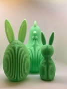 Nowoczesne Dekoracje Wielkanocne 3D Zając Kura Jajo Zestaw pastelowa zieleń