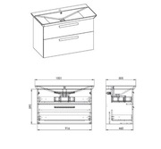 Umywalka 102 cm z szafką NESS SENSEA biała