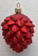 Bombka szklana na choinkę duża czerwona szyszka 