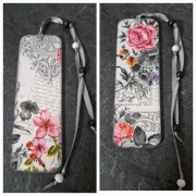 Zakładka do książki kwiaty dwustronna decoupage