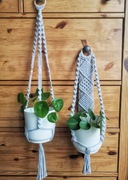 Kwietniki komplet makrama na ścianę i pod sufit SZARY