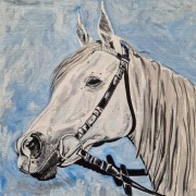 Klacz arabska obraz od artysty Bałałajka Janów Podlaski 