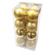 Bombki choinkowe 7cm 16 szt złote