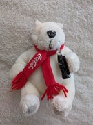 Biała pluszowa maskotka miś Coca-cola