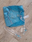 Przebranie Sukienka Elzy z trenem, korona, różdżka - rozm 98/104 (110)