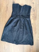 Czarna sukienka imprezowa, bez ramiączek, rozmiar 36