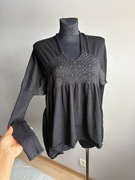 High Use czarna tunika sweterkowa sweter oversize wełna i alpaka M L