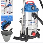 Odkurzacz Dedra na sucho i mokro 1400W 30L stal gniazdo do elektronarzędzi