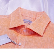 Michael Kors L/XL 43 lniana koszula pomarańczowa jasna len  slim hugo guess